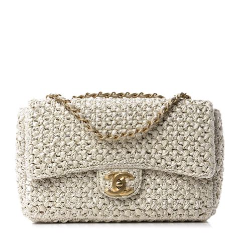 chanel raffia flap bag